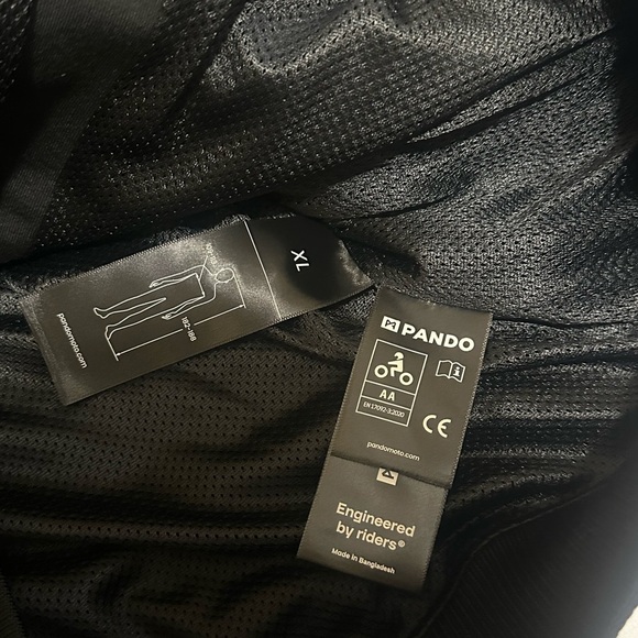 New Men's Size XL Pando Moto Phantom Black Motorcycle Riding Hoodie - Picture 4 of 7